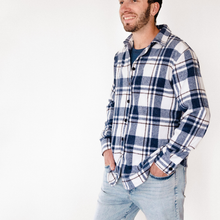 Load image into Gallery viewer, Family Matching Navy Plaid Flannel