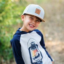 Load image into Gallery viewer, Kid's Snapback Hat with Brown Suede Brim