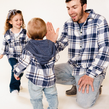 Load image into Gallery viewer, Family Matching Navy Plaid Flannel