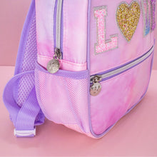 Load image into Gallery viewer, Girls Backpack with Glitter Varsity Letters - Mini Tie Dye