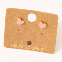 Load image into Gallery viewer, Mini Enamel Heart Stud Earrings