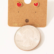Load image into Gallery viewer, Mini Enamel Heart Stud Earrings