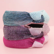 Load image into Gallery viewer, Two Tone Pleated Knot Headbands