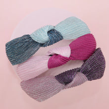 Load image into Gallery viewer, Two Tone Pleated Knot Headbands