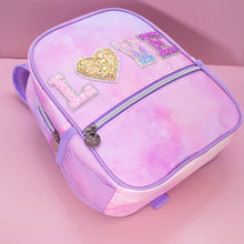 Load image into Gallery viewer, Girls Backpack with Glitter Varsity Letters - Mini Tie Dye