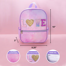 Load image into Gallery viewer, Girls Backpack with Glitter Varsity Letters - Mini Tie Dye
