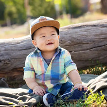 Load image into Gallery viewer, Kid's Snapback Hat with Brown Suede Brim