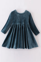 Load image into Gallery viewer, Velour Girls Twirl Dress