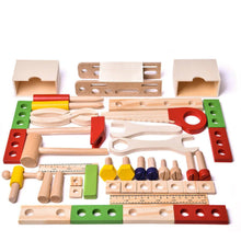 Load image into Gallery viewer, Wooden Toy Tool Box Set