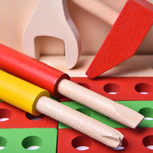 Load image into Gallery viewer, Wooden Toy Tool Box Set