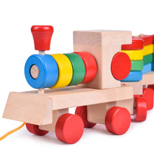 Load image into Gallery viewer, Wooden Train Shape Sorter and Stacking Toys