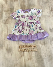 Load image into Gallery viewer, Purple Floral Baby Dress