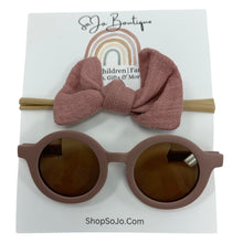 Load image into Gallery viewer, Baby Headband And Sunglasses Set