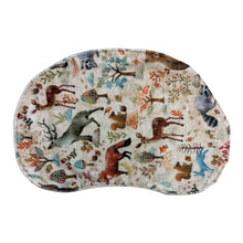 Load image into Gallery viewer, Handmade, washable burp cloth. Woodland animal pattern.