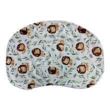 Load image into Gallery viewer, Handmade, washable burp cloth. Lion and plant pattern.