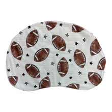 Load image into Gallery viewer, Handmade burp cloth. Football design.