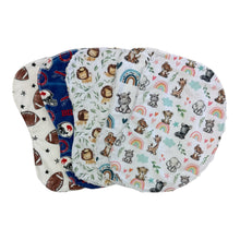 Load image into Gallery viewer, Handmade baby burp cloths with unique designs. Machine washable.