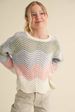 Load image into Gallery viewer, Tween Girls Wavy Knit  Sweater