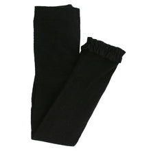 Load image into Gallery viewer, Ruffle Butts black footless tights with ruffle ankle.