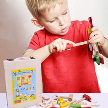 Load image into Gallery viewer, Wooden Toy Tool Box Set
