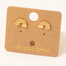 Load image into Gallery viewer, Gold Dipped Rainbow Stud Earrings