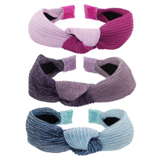 Load image into Gallery viewer, Two Tone Pleated Knot Headbands