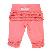 Load image into Gallery viewer, Unique capri pants with ruffles and scrunched sides. From Ruffle Butts brand.