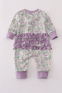 Floral Ruffle Bottom Romper