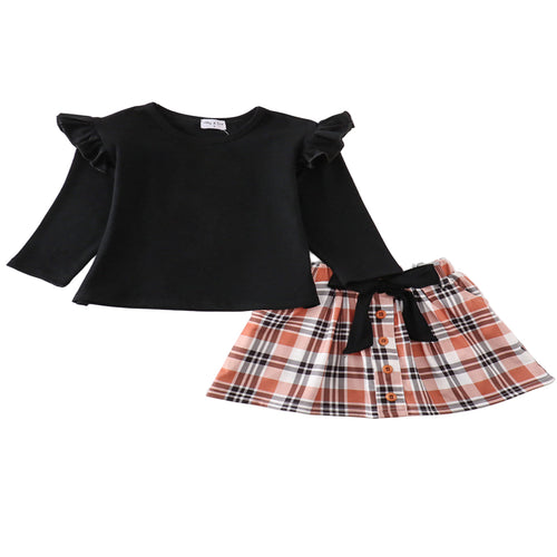 Toddler Girls Plaid Skirt Set