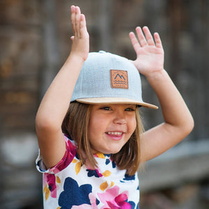 Kid's Snapback Hat with Brown Suede Brim