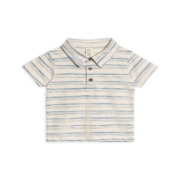 Organic Cotton Polo Shirt by Colored Organics – short sleeve, wooden buttons, eco-friendly kids clothing
