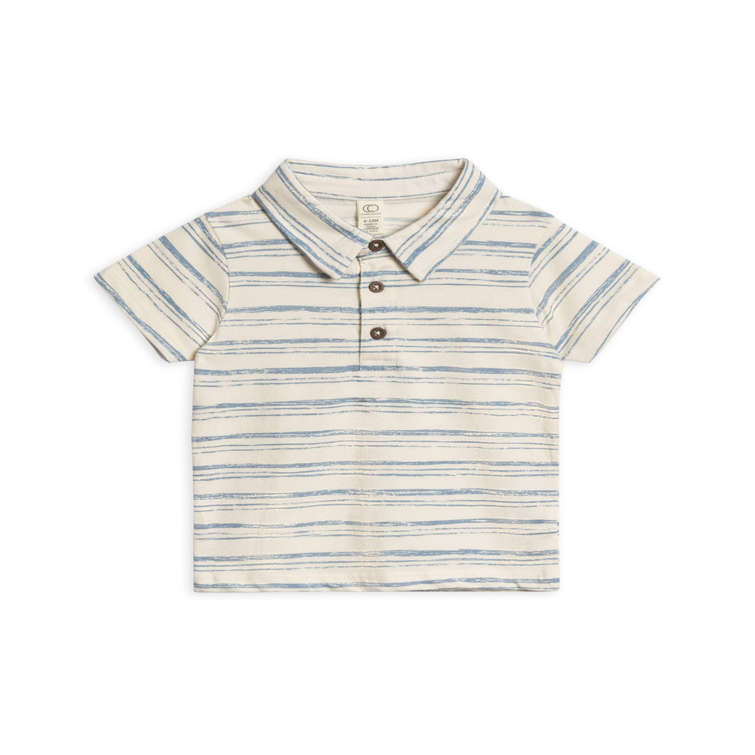 Organic Cotton Polo Shirt by Colored Organics – short sleeve, wooden buttons, eco-friendly kids clothing