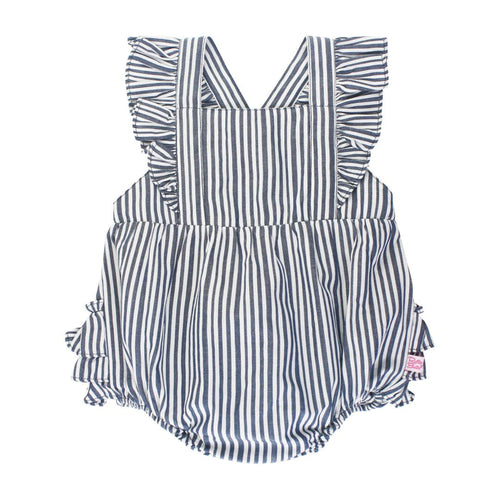 Baby girl Ruffle Butts striped romper.