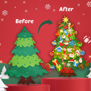 DIY Felt Christmas Tree with 43 Ornaments