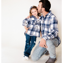 Load image into Gallery viewer, Family Matching Navy Plaid Flannel