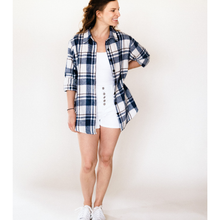 Load image into Gallery viewer, Family Matching Navy Plaid Flannel