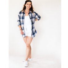 Load image into Gallery viewer, Family Matching Navy Plaid Flannel