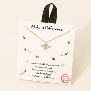 Gold Dipped Bee Pendant Necklace