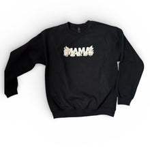 Load image into Gallery viewer, Black mama floral crewneck sweatshirt by SoJo Boutique, Gildan 50/50 cotton poly blend, cozy women’s mom sweatshirt.