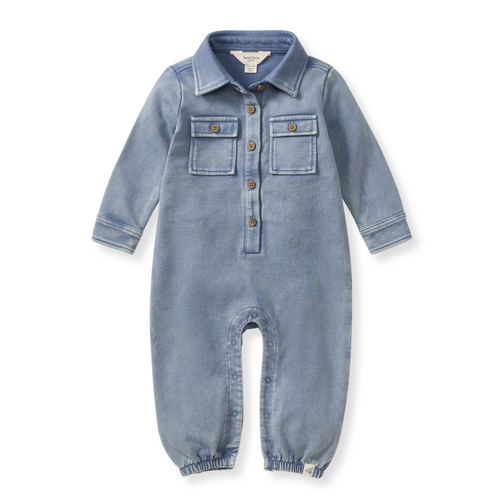 Organic Cotton Acid Wash Infant Jumpsuit