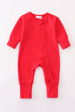 Load image into Gallery viewer, Red Zip  Baby Romper
