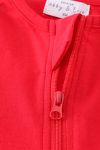 Load image into Gallery viewer, Red Zip  Baby Romper