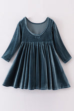 Load image into Gallery viewer, Velour Girls Twirl Dress