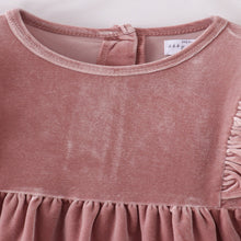 Load image into Gallery viewer, Velour Ruffle Girls Dress