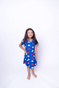 Red and Blue Buffalo Dress