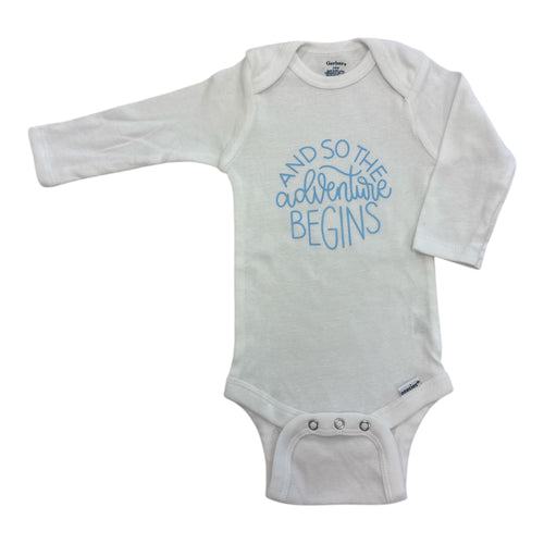 Adventure Begins Long Sleeve Onesie