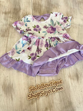 Load image into Gallery viewer, Purple Floral Baby Dress