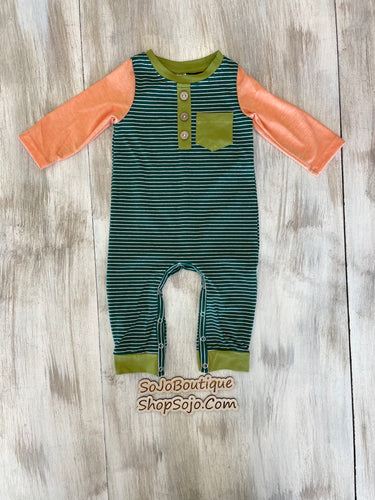 Stripe Pocket Romper