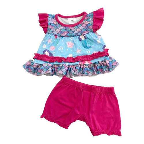 Aria Mermaid Baby Girl Short Set