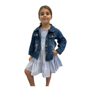 Peplum Distressed Jean Jacket